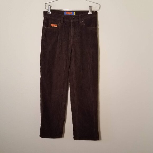 Empyre Relax Pants Mens 25 Chocolate Corduroy Streetwear Y2K Baggy E0153322084C - Picture 1 of 9